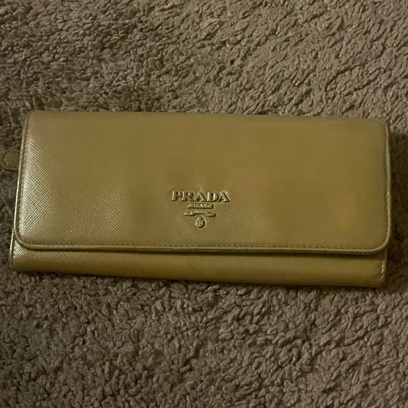 Authentic Prada Saffiano Beige Leather Long Wallet - Picture 4 of 8